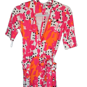 DVF WRAP DRESS HOT PINK AND ORANGE
